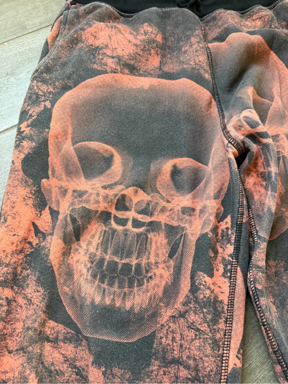Russell Athletic Light Orange and Black Skull Print Joggers - Picture 4 of 7